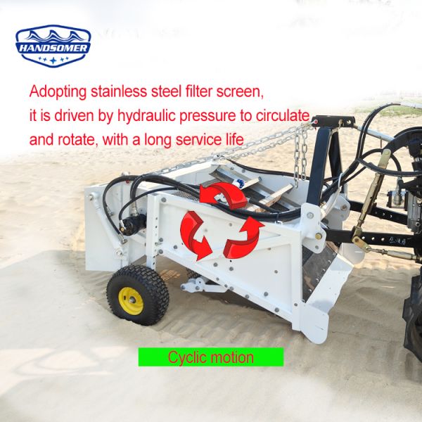 HANDSOMER 1200 Ride-On Beach Cleaner | 60HP Tractor Hydraulic Rotary Sand Sifting Machine