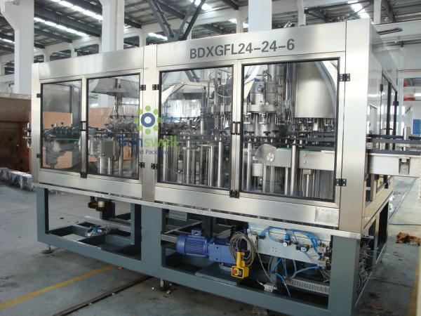 Garrafa in-1 de vidro automática de máquina de enchimento 3 da cerveja da Multi-Cabeça com estrutura giratória