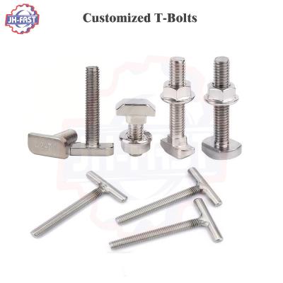 DIN Standard Custom Galvanizado Zinco T-Head Bolto M6 M8 M10 M12 para montagem de painéis solares