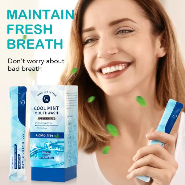 20Pcs Strong Mint Oral Mouthwash Alcohol Free Prevents Cavities TSA Approved