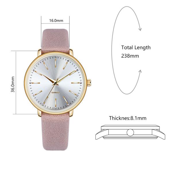 PU leather Quartz Battery Wristwatches OEM Available 36mm Diameter