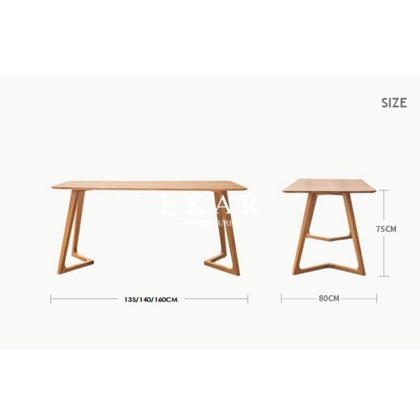 Latest Designs Solid Wood Furniture White Oak Dining Table