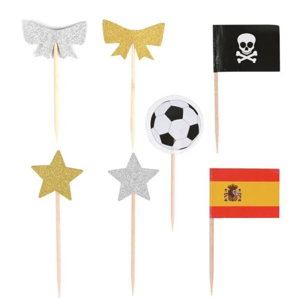 Birthday Cake Toothpicks Celebration Paper Cupcake Topper