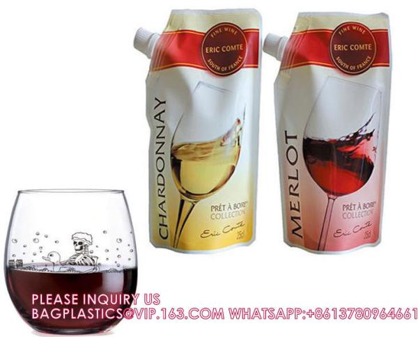 Foil Bag Red Wine Valve Doypack Spouted Bags Custom Biodegradable Kraft Paper Pouch For Food Spout Bag
