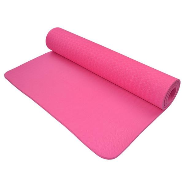 Pink Colour Double Layer TPE Non Slip Yoga Mat for Home Gym for Women Men, 72” x 26” x 1/4 inch
