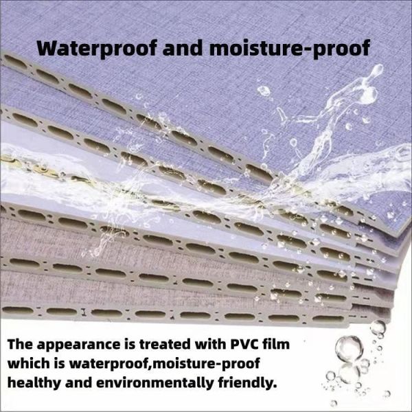 Interior Bamboo Fiber Wall Panels 0.4m  0.6m Marble Effect Bathroom Panels