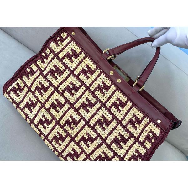 High Capicity 42cm Tote Shopper Bag , Handmade Straw Woven Tote Bag