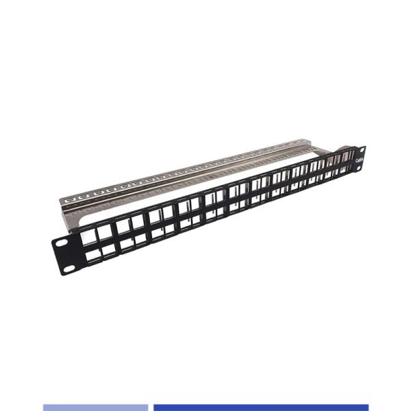 1U 48 Port Modular Patch Panel Shielded For Cat.6/Cat6A Jack