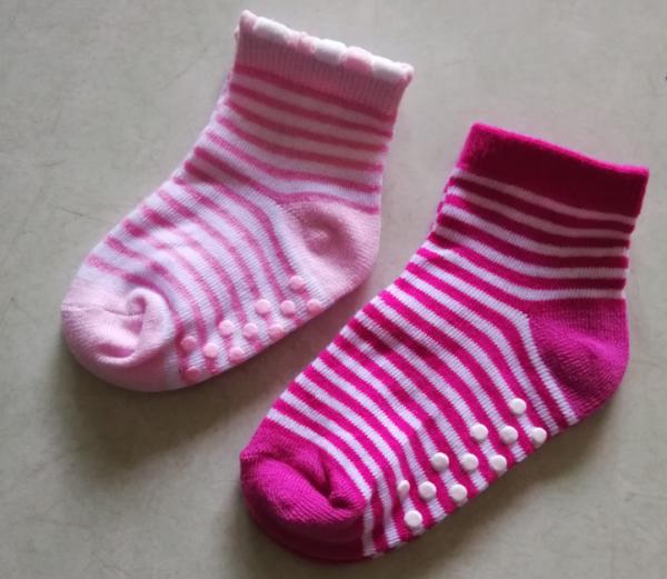 Anti Slip Thermal Custom Baby Socks , Funky Non Skid Striped Baby Socks