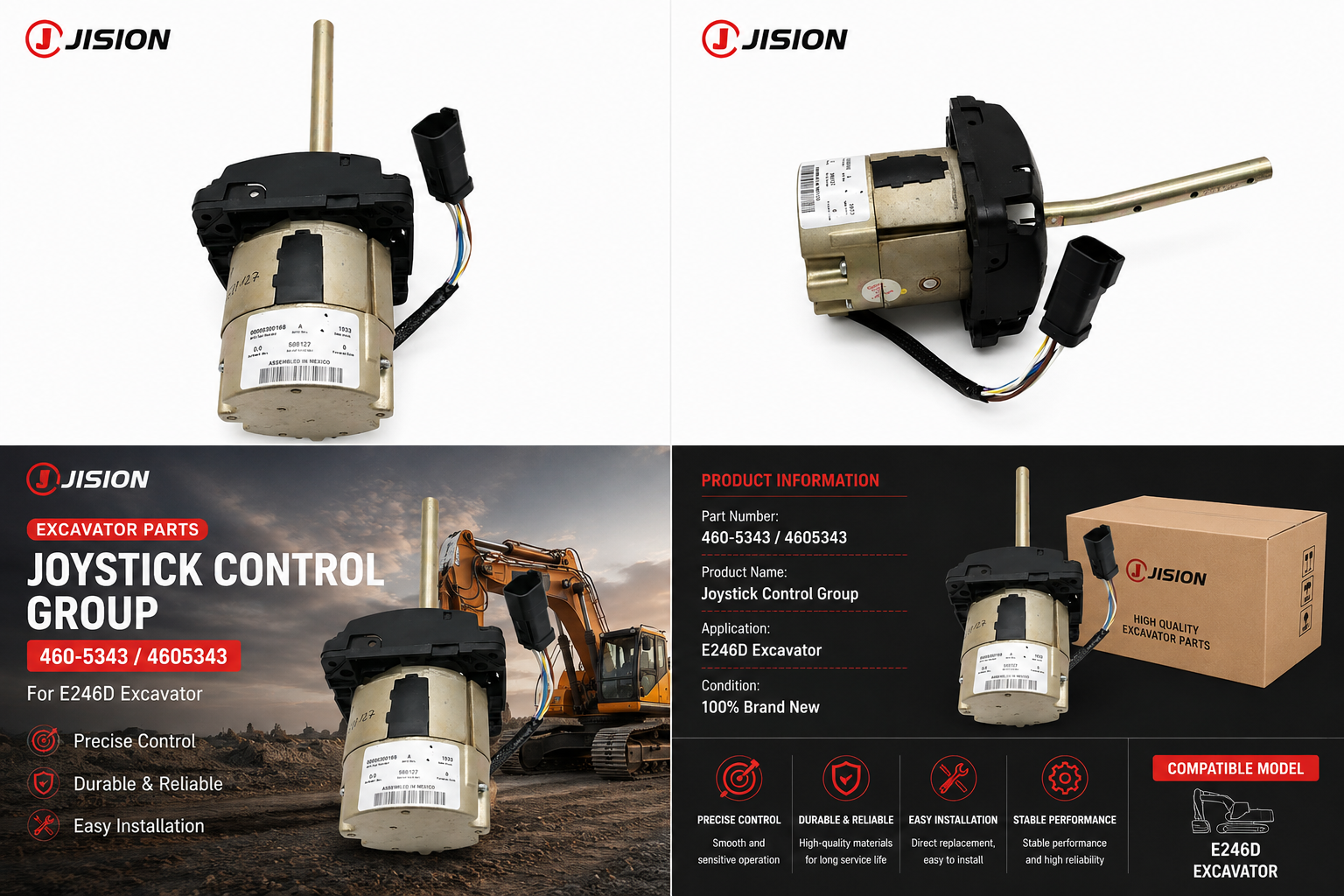 460-5343 4605343 Excavator Joystick Control Group Valve Body for E246D Excavator Spare Parts