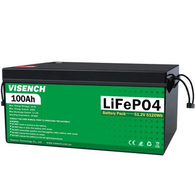 Visench Baterias recarregáveis de iões de lítio 24V Lifepo4 100Ah 24 Volt Baterias de lítio fosfato Bateria Solaire Pack
