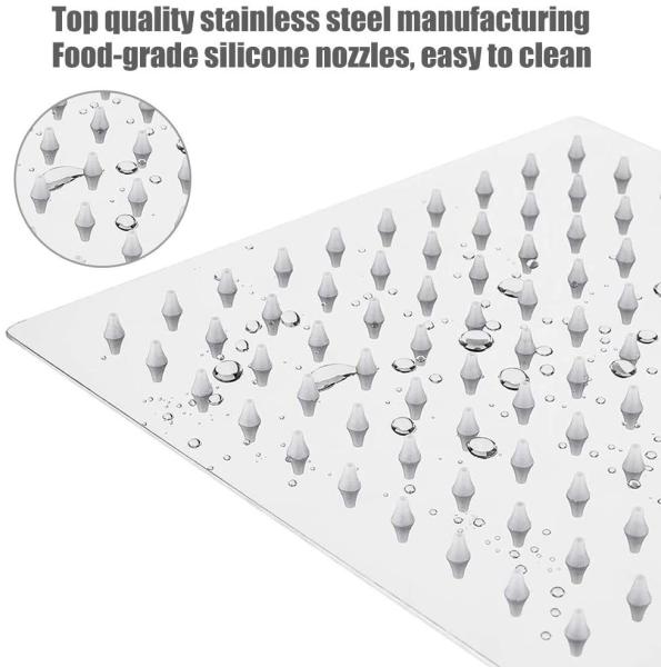 8 Inches Rain Shower Head , 0.8mm Wall Mounted Square Shower Heads