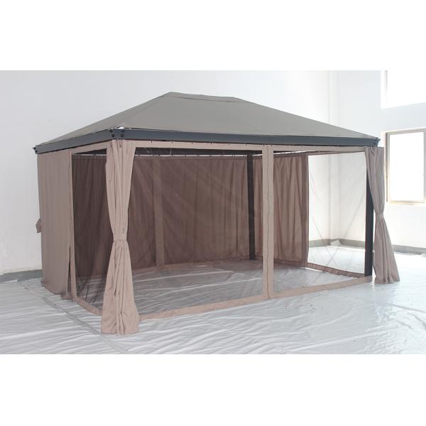 3*4*2.7M Aluminum Garden Gazebo with Rust-Proof Metal Frame and Steel Roof Customized