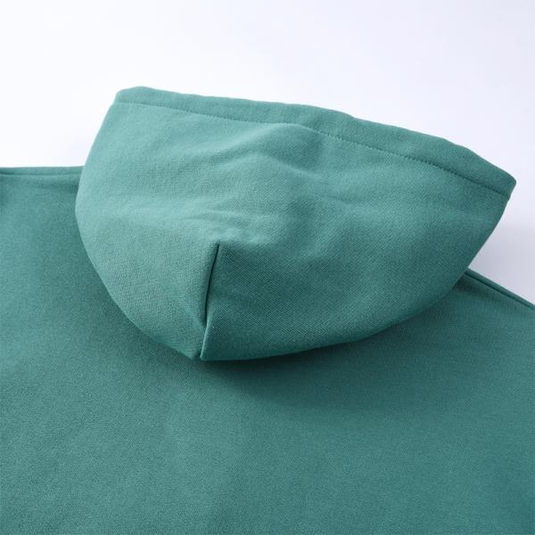 Pure Green Cotton Spandex Hoodie Autumn Fuzzy Oversized Pullover