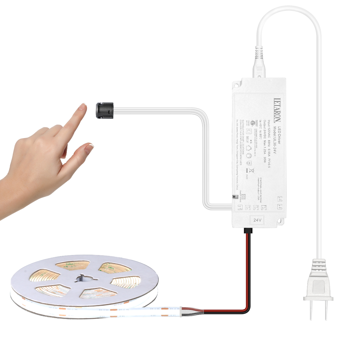 10w/m IP20 30W 6000K Kitchen COB Led Strip Lights 50000 Hours Lifespan