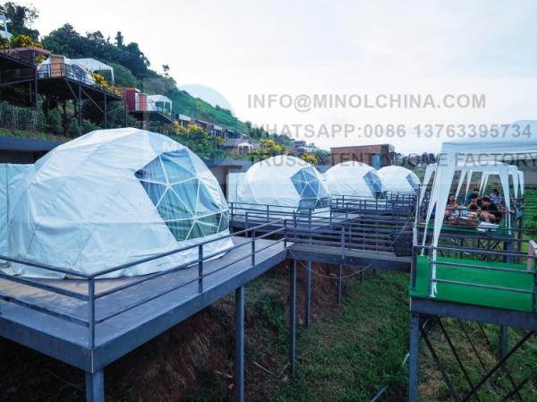 0.5 Kn/M2 Snow Load Winter Glamping Dome Tent With Thermal Shield