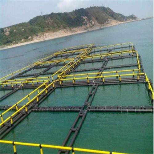 PE Bracket Square Floating Fish Cage Excellent Flexibility Hygienic Safety