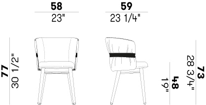 Merge Contemporary Coulisse Armchair / Classic Desig Leather Arm Chairs