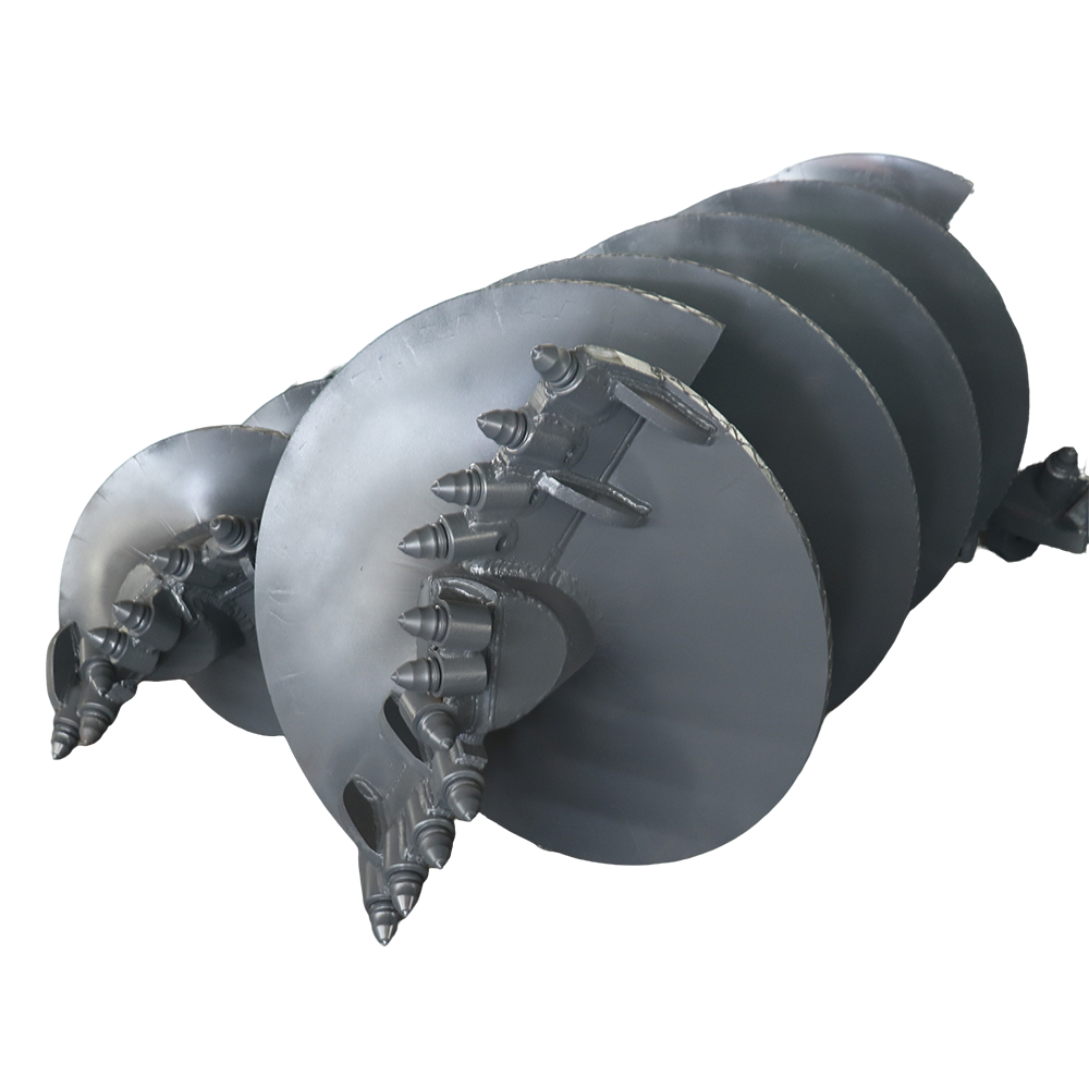 Customized Auger Drilling Rig, Auger Drilling Rig, Rotary Drilling Rig Single-Flute Straight Auger Bit (Toothed) For construction in clay layers, highly weathered layers, and gravel layers