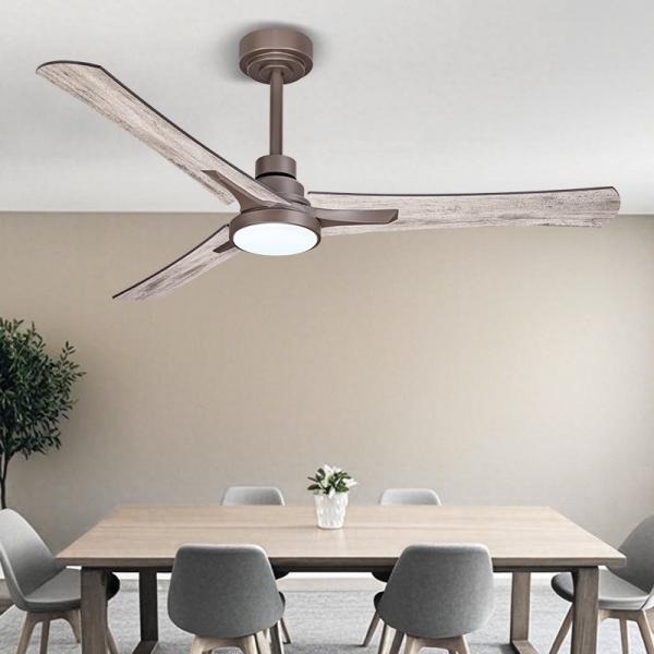 Ventilateur de plafond réglable sur mesure, ventilateur de plafond à 3 lames réversibles avec lumière et télécommande