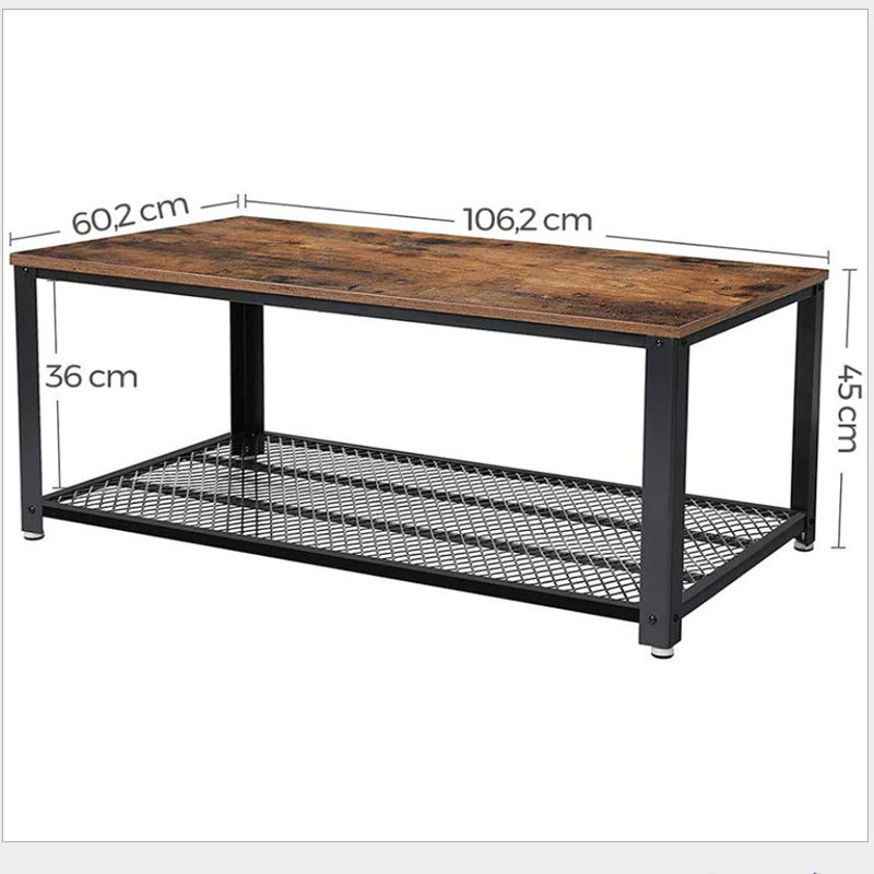 Simple Loft Style Center Table Furniture with Storage American Vintage Retro Design