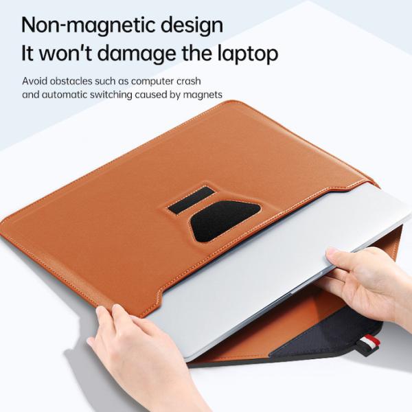 Fashion Luxury Brown PU Laptop Liner Case Sleeve Bag For On-The-Go Professionals