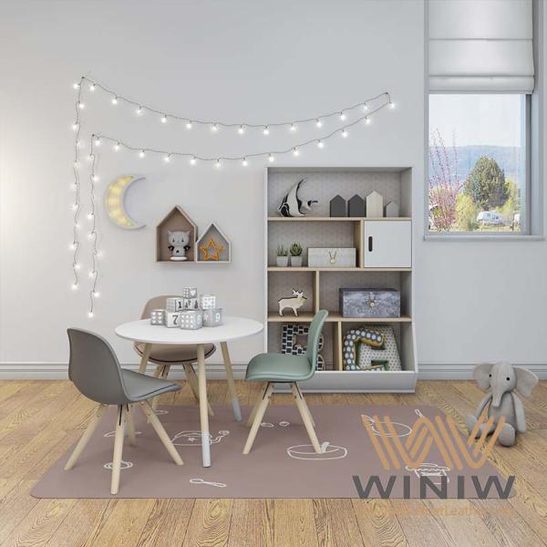 Custom Faux PVC Synthetic Leather Fabric Microfiber Embossed For Carpet