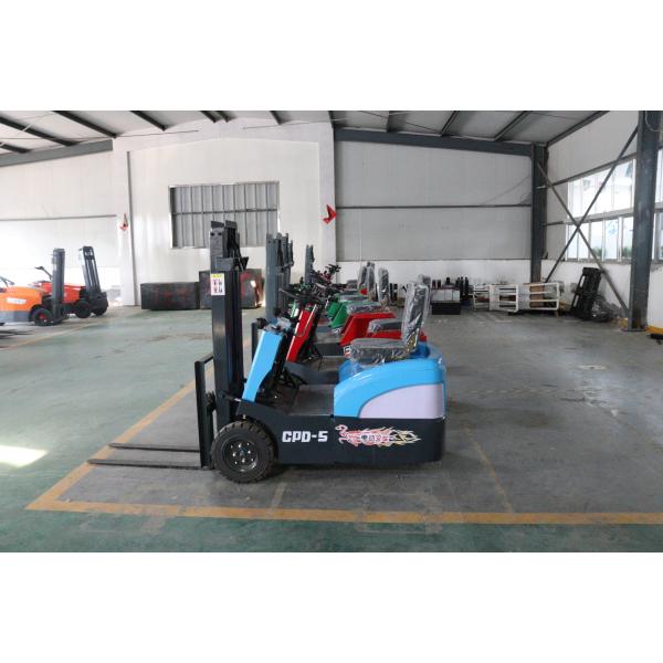 1 Ton Three Wheel Electric Forklift 3-6 Meters , Rated Voltage 60V No-Load Speed 13 Km/H