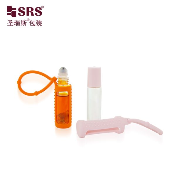 BLPM-10ML Thick Wall Clear Glass Roll On Bottle With Silicone Cover For Perfume Oil