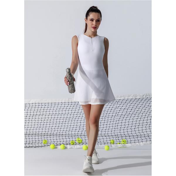 Гольф белых женщин сетки одевает Breathable костюм юбок тенниса подкладки безопасности