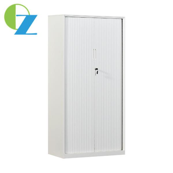 Tambour Door Steel Office Cupboard 4 Shelf Cabinet Space Savers With Sliding