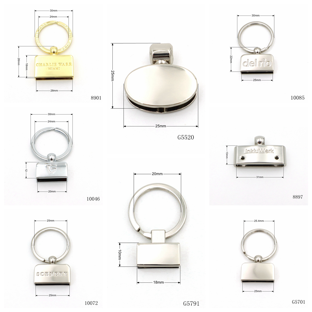 Trendy Metal Keyfob Key Ring 18mm Metal Key Chain Key Ring Leather Holder Accessories