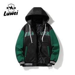 Moda Hip Hop Streetwear Outdoor bordado utilitário motocicleta faculdade capuzado Baseball Homens Jaqueta com logotipo personalizado