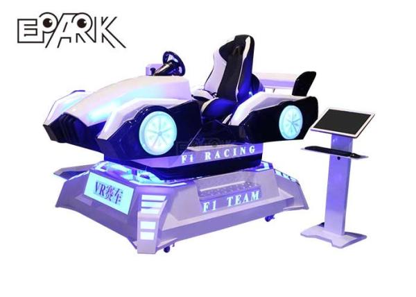 Four Wheel Drive Electric Car 9d Vr Simulator Fiberglass Material White Color