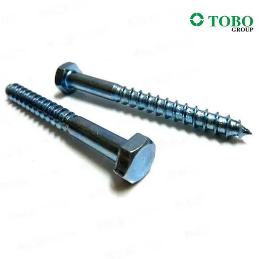 O treinador Lag Screw Zinc chapeou a madeira completa da linha parafusa o parafuso de madeira da cabeça do hexágono DIN571