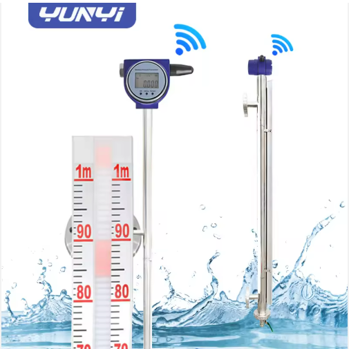 Wireless magnetic flap level gauge