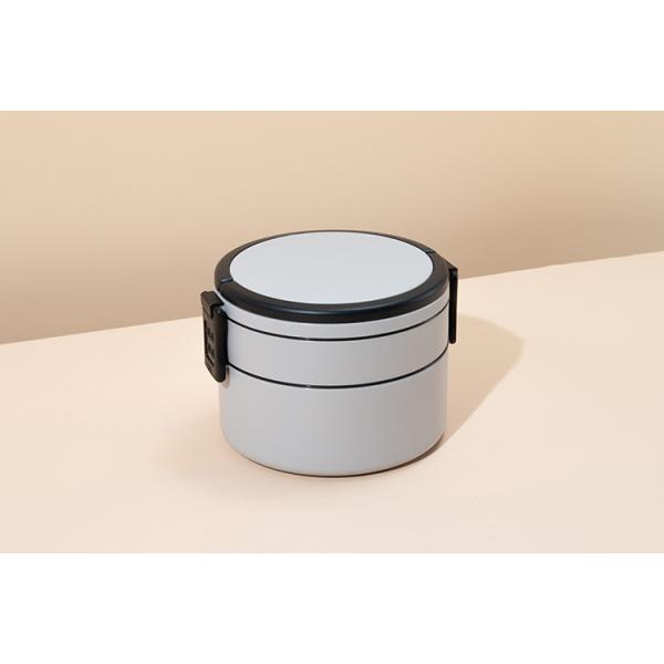 Двухслойный розовый портативный пластиковый банто-ланч-бок с крышкой 1400 мл круглый