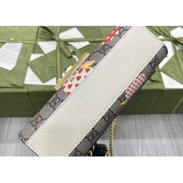 Retro Art Padlock Chain Handbag Monogram Leather Many Stars Love 13cm Width