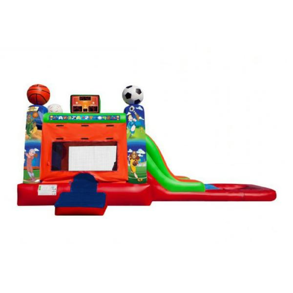 Sports Wet / Dry Inflatable Bouncer Combo House Games For Commercial Events