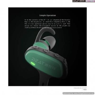 Sport design deambulation bluetooh earphone combined with lightweight and solid environmental ABS