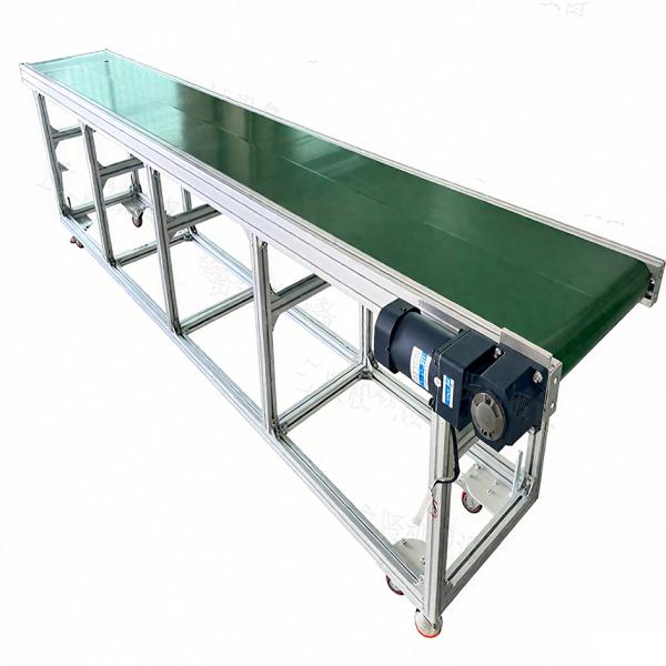 Transportador de banda móvil de 750W para línea de montaje de fábrica, capacidad de 800KG