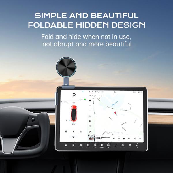 Iphone 15 Pro Max Charger Magnetic Wireless Car Phone Holder With Metal Running Light And Logo Carving Option