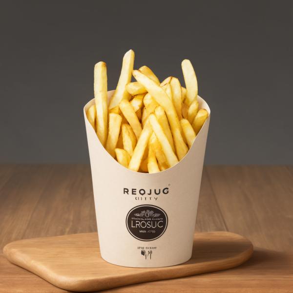 Disposable custom printing fast food potato chip takeaway packaging made of biodegradable kraft paper