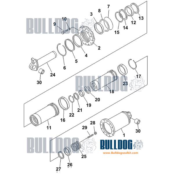 31Y1-14360 Dozer Blade Hydraulic Cylinder Seal Kit Fit R200W-3 Hyundai Excavator