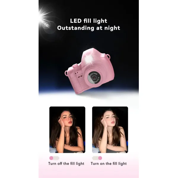 High-Performance Mini Pocket Camera with 1440p 2K HD Video Recording and 1.47-inch IPS Color Screen