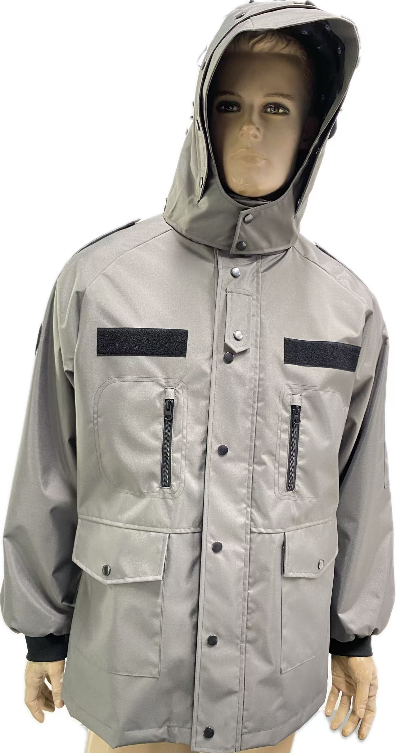 3-in-1 Waterproof Security Jacket with Detachable Fleece Liner & Epaulettes for Winter Duty Patrol