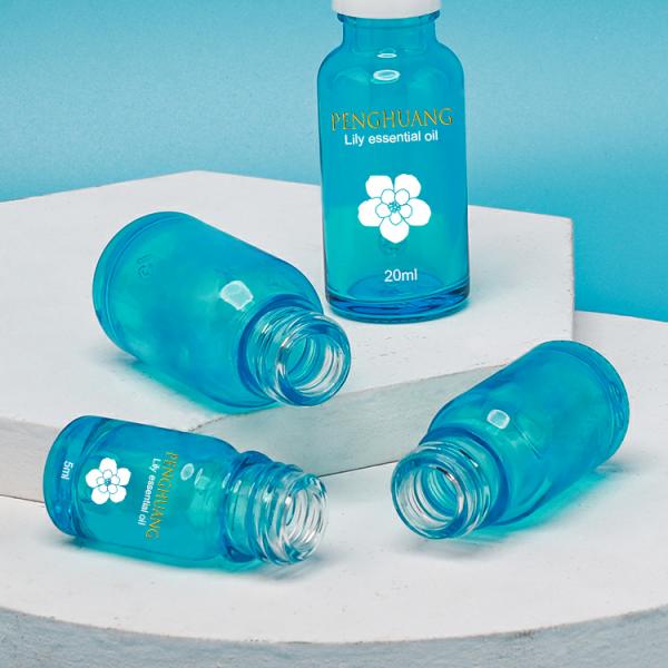 50ml Oil Dropper Glass Bottle Painting Blue Cosmetic Container