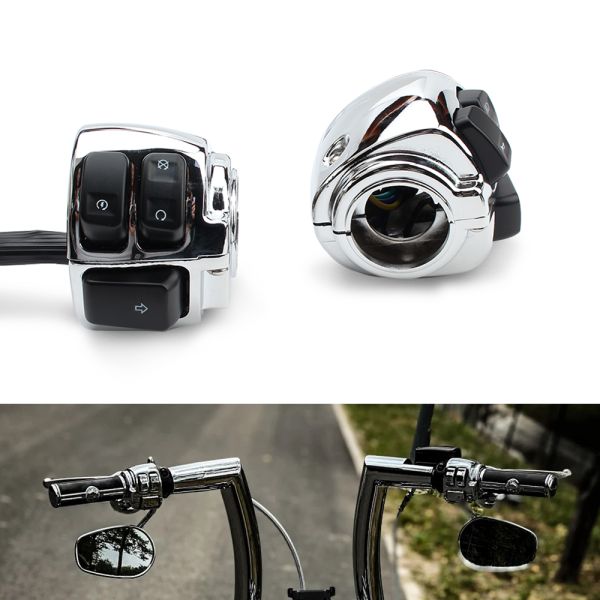 Universal Motorcycle Spare Parts Horn Headlight Start 25mm Handle Switch for XL883 XL1200 Dyna Softail FL V-Rod