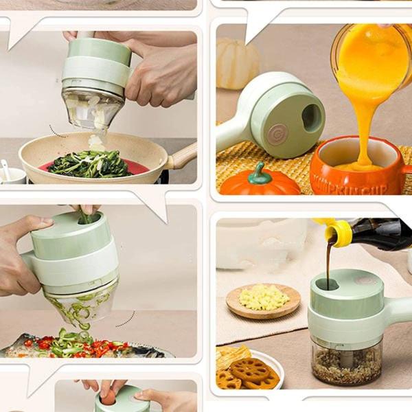 Europe Portable 4 in 1 Vegetable Cutter Set Smart Gadget Electric Slicer Kitchen Chopper