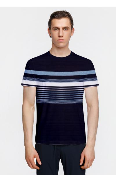 Tissu doux et confortable Confortable et polyvalent et rayé T-shirt